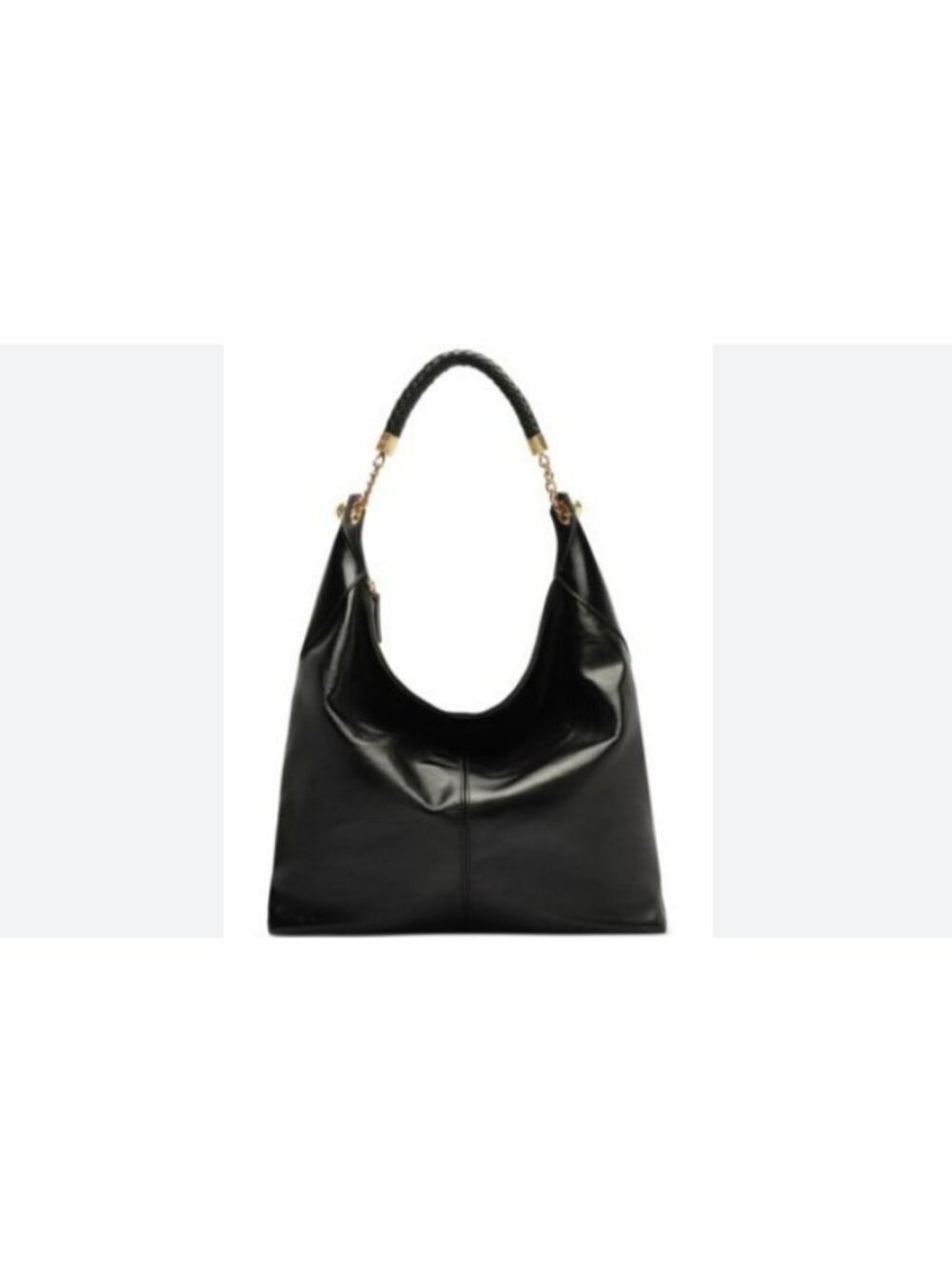 AREZZO Sloane smooth leather women's large hobo shoulder bag + Dust bag BLACK